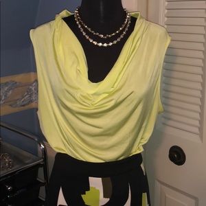 Worthington drape neck top xl tall lime green